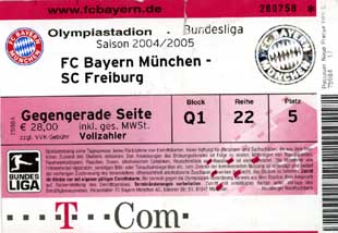 Eintrittskarte Bayern:Freiburg