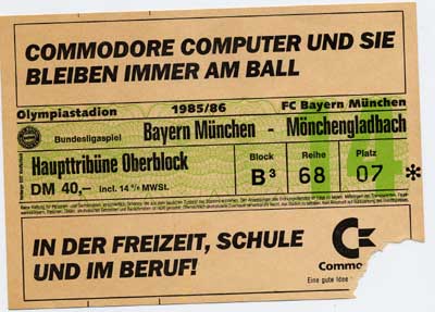 Eintrittskarte BAyern Mnchen:Borussia Mnchengladbach