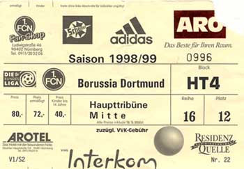 Karte 1. FC Nrnberg gegen Borussia Dortmund
