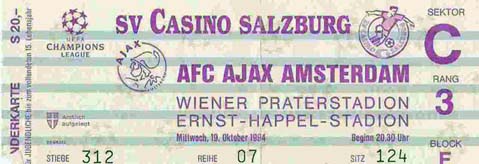 Karte Salzburg gegen Ajax Amsterdam