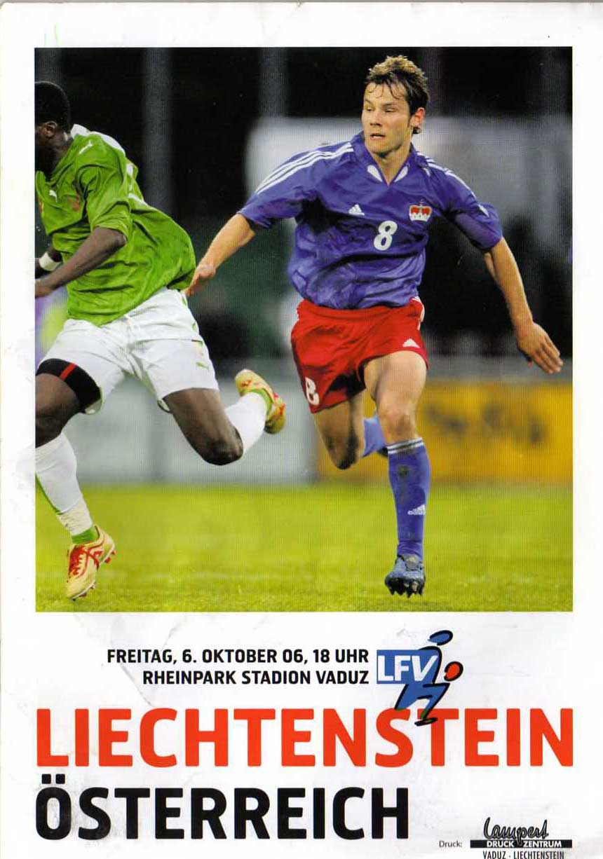 Stadionheft Liechtenstein sterreich